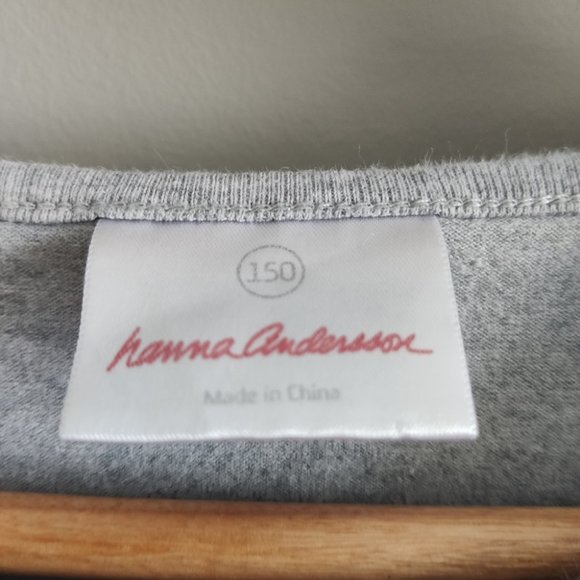 Hanna Andersson Grey Color Block Twirl Long Sleeve Dress Size 12 / 150 - Picture 9 of 9